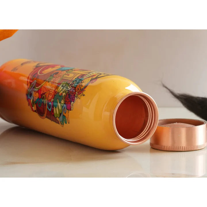 Tamba Bottle with Rajasthani Meena 'Padharo Mhare Desh' Design – 900 ML