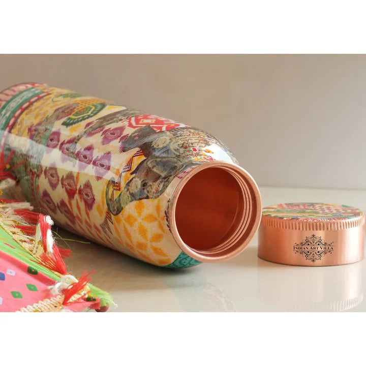 Tamba Bottle with Rajasthani Meena 'Padharo Mhare Desh' Design – 900 ML