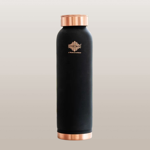 Pure Copper Water Bottle with Soft Silk Finish Color-900 ML