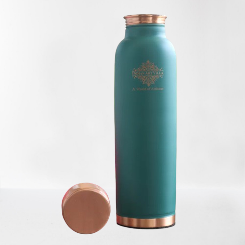 Pure Copper Water Bottle with Soft Silk Finish Color-900 ML